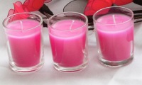Hot Pink Votive in Clear Glass Candle Holder - Small  - BULK Buy